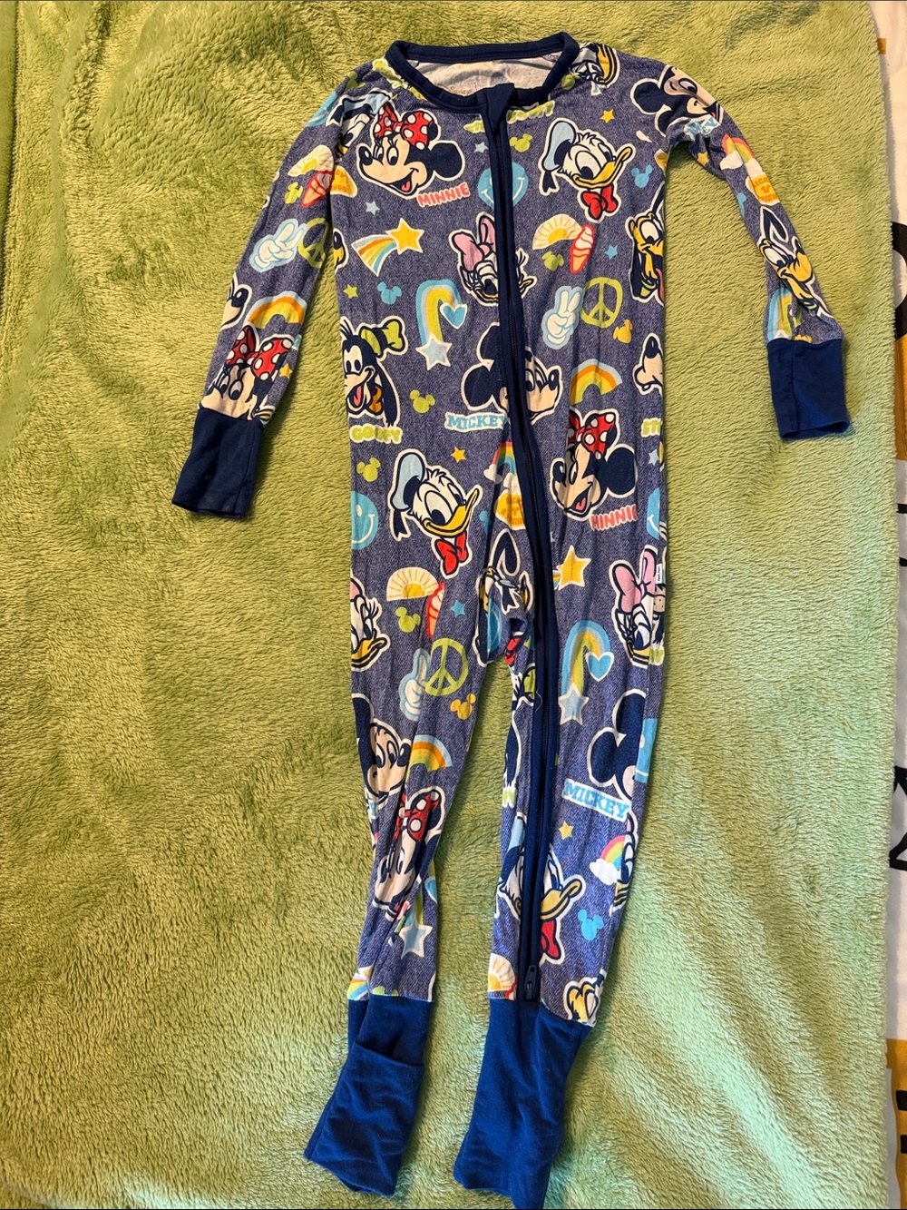 Disney Navy Blue Minnie & Donald One-Piece Footed Pajamas